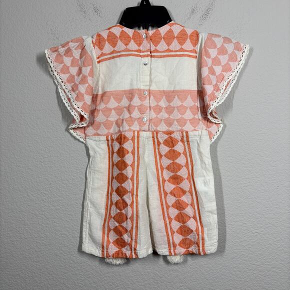 Pearl and Caviar Baby Girl Size 2/4 Apricot Zakar Romper Orange Tassel - Picture 11 of 13